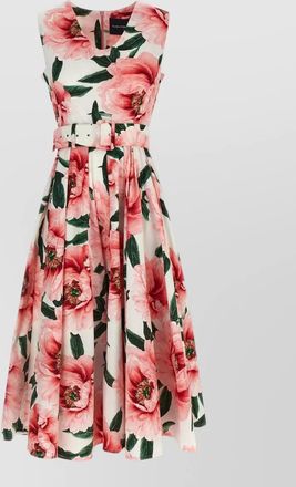 Samantha Sung cotton v-neck belted midi dress