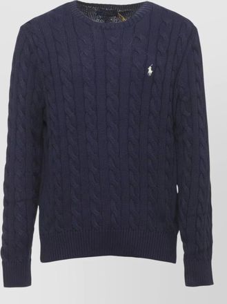 Ralph Lauren braided knit crew neck cotton sweater