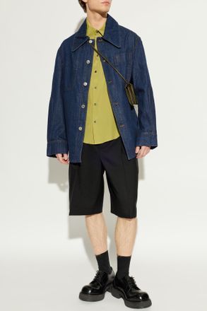 Ami Asymmetrical Cut Shirt, Mens, Green