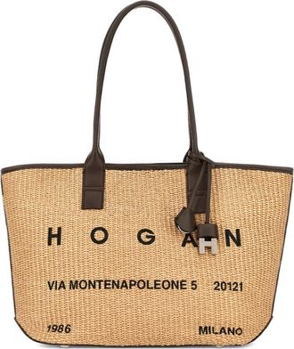 Hogan address tote bag - women - Cotton/Polyamide/Calf Leather - OS - Neutrals