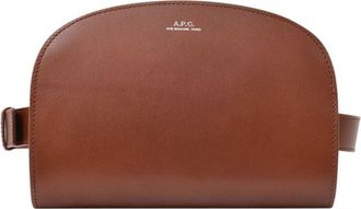 A.P.C. Demi-Lune Belt Bag in Brown Leather
