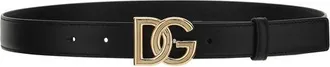 Dolce & Gabbana Womens Black Calf Leather Bos Taurus Regular Belt