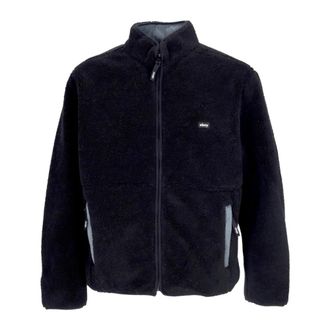 Obey Light Jackets, male, Black, XL, Reversible Sherpa Jacket Black