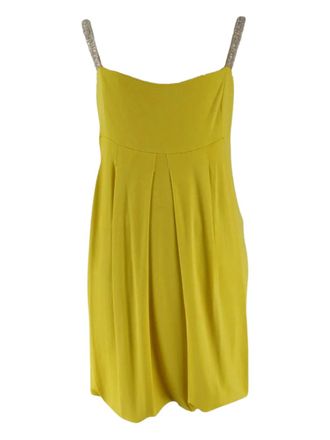 Akris crystal-embellished mini dress - women - Viscose/Stone - 8 - Yellow
