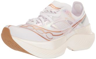 Saucony Womens Endorphin Elite Sneaker, White/Gold, 10 UK