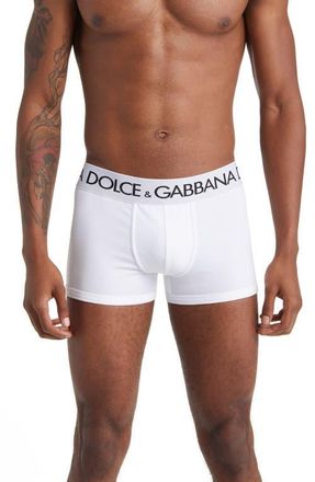 Dolce & Gabbana Cotton Stretch Jersey Boxer Briefs in White at Nordstrom, Size 3