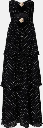 Self Portrait Abito lungoa pois