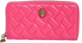 Kurt Geiger Kensington Zip Around Quilted Wallet in Pink at Nordstrom Rack