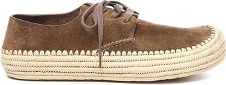 Loewe Rio Suede And Raffia Lace-Ups