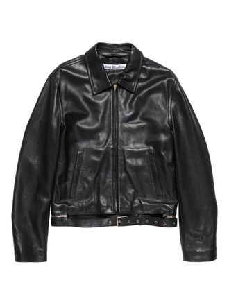 Acne Studios belted leather jacket - men - Calf Leather - 50 - Black