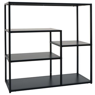 Hhg [nunca Usado] Estanter&iacute;a Hhg-599, Estanter&iacute;a De Pie Para El Sal&oacute;n, Estilo Industrial De Metal, 80 X 80 X 30 Cm, Negro
