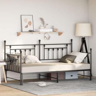 Berkfield Home Beds & Bed Frames Black Metal 90 x 190 cm