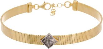 Meshmerise 18K Over Silver 0.05 Ct. Tw. Diamond Bangle Bracelet