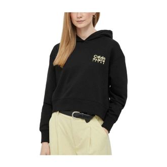 Calvin Klein Kleurrijke Artwork Hoodie - Dames - Hoodies - Zwart - S - Katoen - Hoodies & sweatvesten