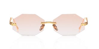 Anna-Karin Karlsson CHAIN NEST SUN - OCTAGONAL Gold Tobacco Womens Sunglasses Gold Size 58