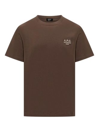A.P.C. T-shirt con logo - Marrone