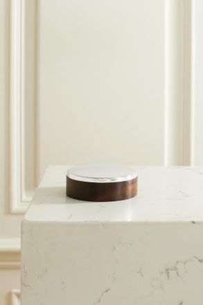 Christofle Uni Large Wood And Silver-plated Box - Brown