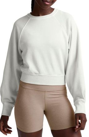 Beyond Yoga Fade Out Crop Sweatshirt in Washed Vintage White at Nordstrom, Size X-Large