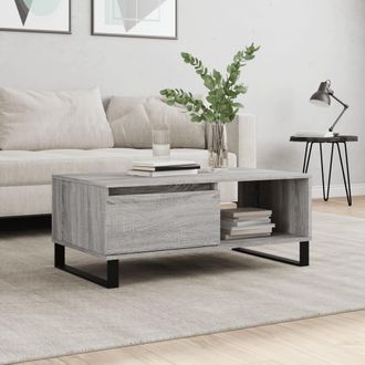 vidaXL Vidaxl - Mesa De Centro Madera Contrachapada Gris Sonoma 90x50x36,5 Cm