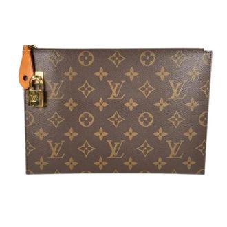 Louis Vuitton Pre-owned Clutches, female, Brown, Size: ONE SIZE Pre-owned Monogram Pouch