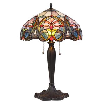 Chloe Lighting HAZEL Tiffany-style 2 Light Victorian Table Lamp 16 Shade