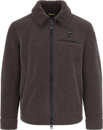 Blauer Brown Corduroy Faux Fur Collar Jacket