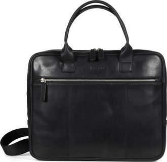 Howard London Conrad Laptop Bag - Heren - Laptoptassen - Zwart - ONE Size - Leer - Tassen