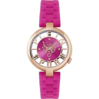 Plein Sport Tiger Luxe Quartz Silicone Strap Watch, 36mm in Rose Gold at Nordstrom Rack