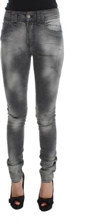 John Galliano Wash Cotton Blend Slim Fit blue Jeans Womens Pants
