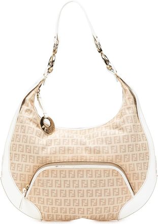 Fendi Hobo Logo Print Schoudertas
