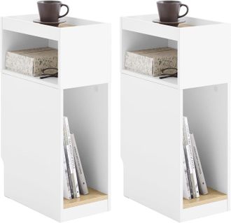 SoBuy Sobuy Mesilla De Noche Con Un Estante Blanco 35x20x60cm Minimalista Fbt171-wnx2