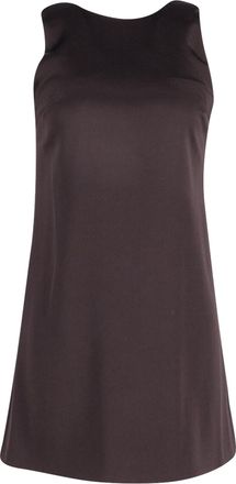 Alice & Olivia Alice + Olivia Mouwloze Shiftjurk met Colkraag op de Rug in Zwart Triacetaat
