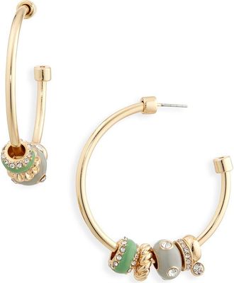 Nordstrom Rack Stacked Ring Hoop Earrings in Clear- Green- Gold at Nordstrom Rack
