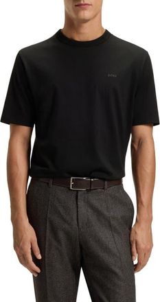 BOSS Taut Solid Cotton Logo T-Shirt in Black at Nordstrom, Size Xx-Large