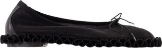 Simone Rocha Zwarte Mesh Frill Ballerina - Dames - Ballerinas - Zwart - 35 EU - Schoenen