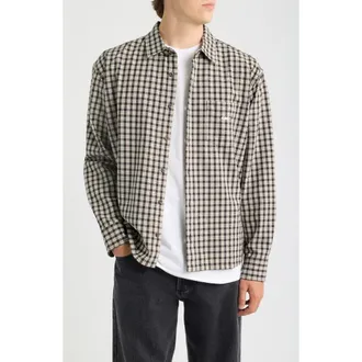 Obey Bigwig Axel Check Woven Shirt in Black Multi at Nordstrom, Size Xx-Large