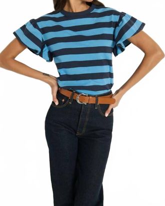 Nation Ltd Camille Ruffle Tee In Rugby Stripe