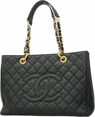 Chanel Black Grained Calfskin Tote Bag (Pre-Owned)