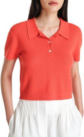 TWP Thermal Knit Cashmere Polo Sweater in Tomato at Nordstrom Rack, Size Xx-Small