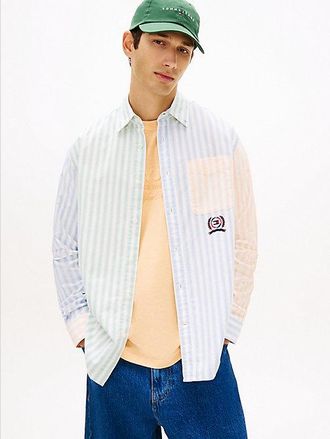 Tommy Hilfiger Relaxed Fit Colour-Blocked Stripe Oxford Shirt