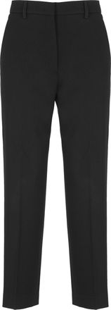 Lanvin Tailored Black Wool Trousers with Hidden Closure