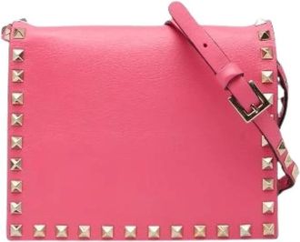 Valentino Pre-owned Cross Body Bags, female, Pink, Size: ONE SIZE Pre-owned Leather Crossbody Bag