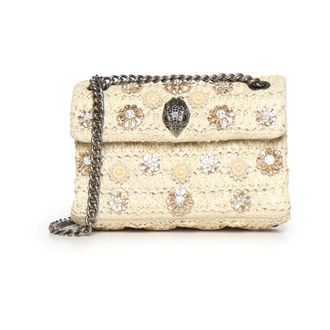 Kurt Geiger Cross Body Bags, female, Beige, Size: ONE SIZE Raffia Mini Kensington