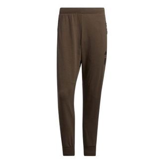 adidas Mens adidas WJ KN PNT Solid Color Logo Printing Bundle Feet Sports Pants/Trousers/Joggers Dark Grey Olive Green HE5159