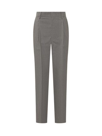 Victoria Beckham Grey Straight Flat Front Pants