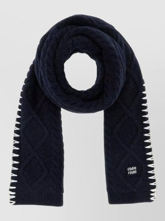 Miu Miu wool blend scarf cable knit pattern