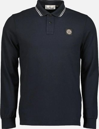 Stone Island Mens Long Sleeve Slim Fit Polo - Navy - Size: 44