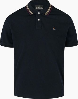 Vivienne Westwood Mens Orb SS Piquet Polo Navy - Size: 36