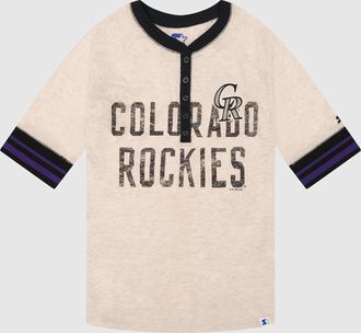 Starter Womens Colorado Rockies First Choice 3/4 Sleeve Shirt In White
