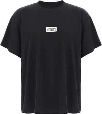 Maison Margiela Numeric Signature Mm6 T Shirt Nero-Uomo